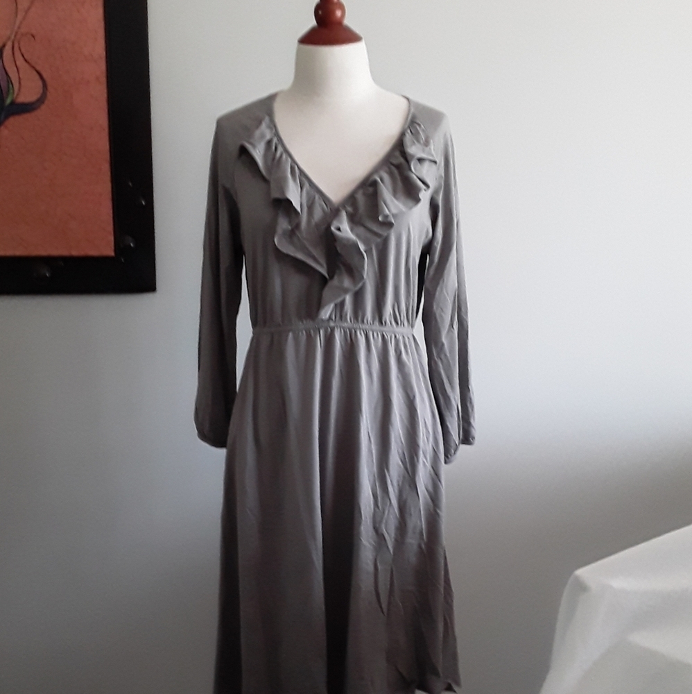 NW/OUT/T Garnet Hill Grey Cotton Dress sz. Sm